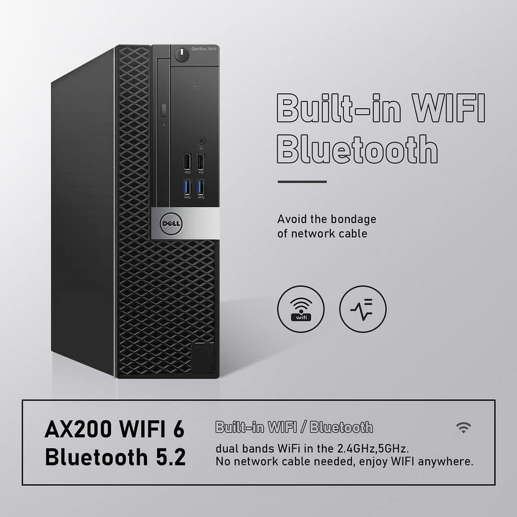 Dell OptiPlex 7040 SFF Desktop Computer PC Intel Quad Core i7-6700 3.20GHz AX200 Built-in WiFi 6 Bluetooth 32GB DDR4 512GB NVMe M.2 SSD 2TB HDD HDMI Wireless Keyboard & Mouse, Windows 11 Pro (Renewed)