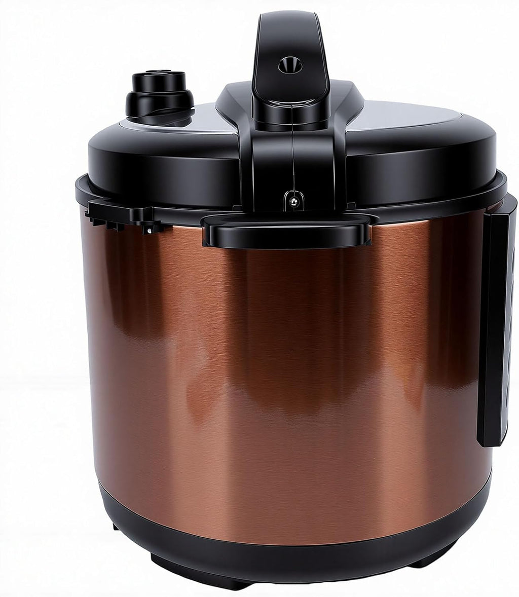 Fockety Electric Pressure Cooker, 6L Multi Rice Cooker, Slow with Stainless Steel Sides, Smart Programs and Overheat Protection for Pressure Cooking, Soup, Yogurt and Rice (US Plug 110V)