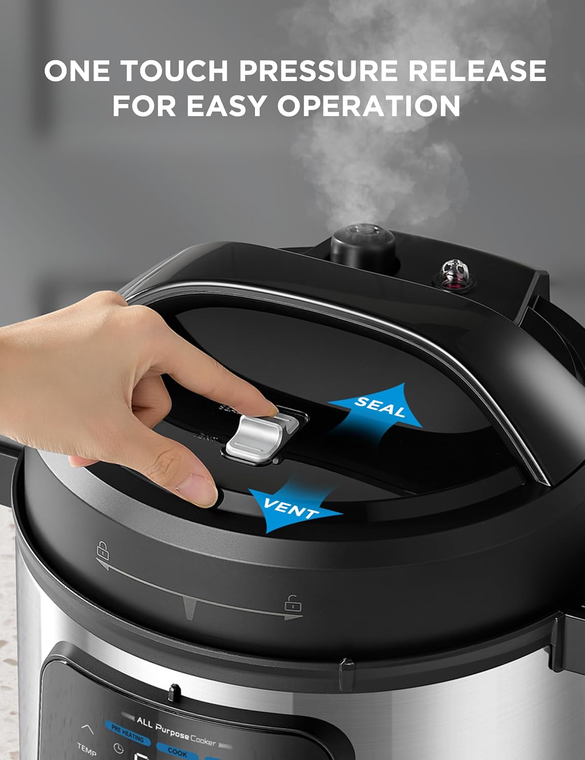 Midea 10-in-1 Electric Pressure Cooker with Slow Cooker, Steamer, Saute, Sous Vide, and Bake Modes, Stovetop & Oven Safe Stainless Steel Pot, 6 Quarts