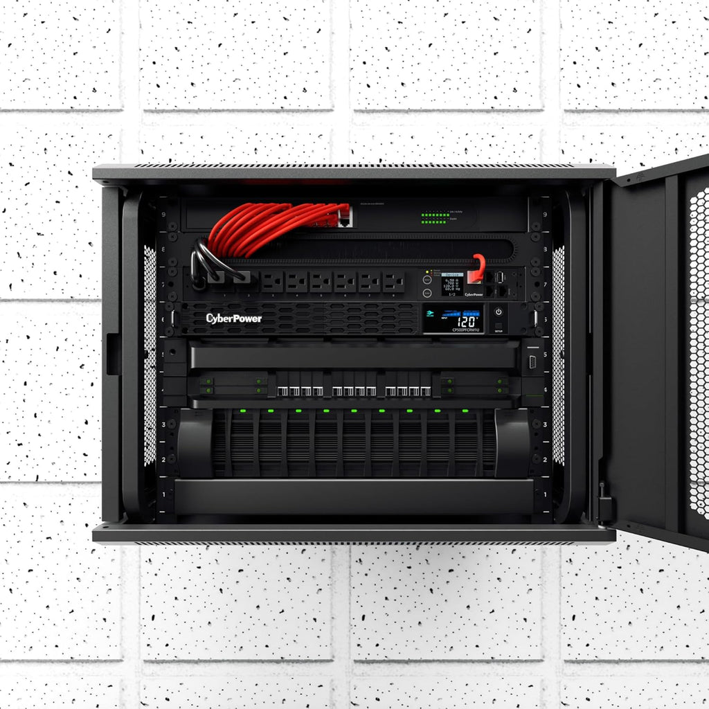CyberPower CP500PFCRM1U PFC Sinewave UPS Battery Backup and Surge Protector, 500VA/300W, 6 Outlets, AVR, 1U Rackmount, UL Certified