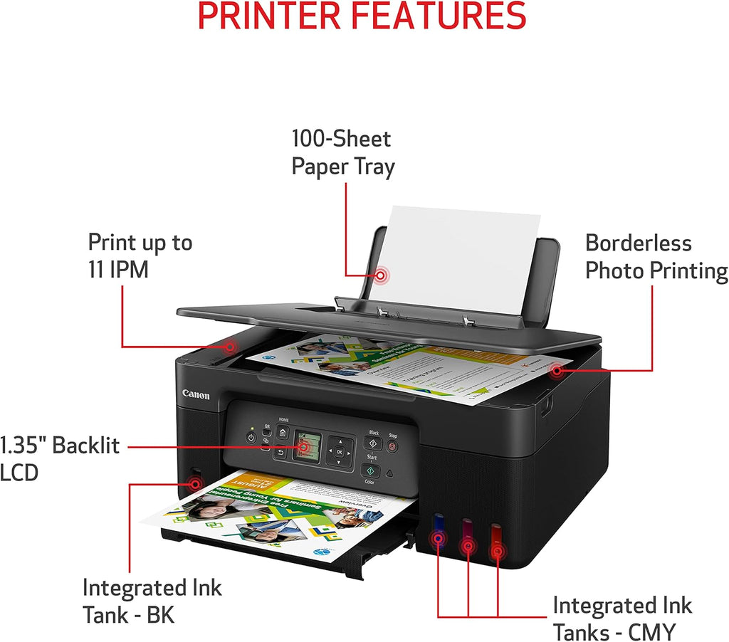 Canon MegaTank G3270 All-in-One Wireless Inkjet Printer, Home Use, Print, Scan and Copy
