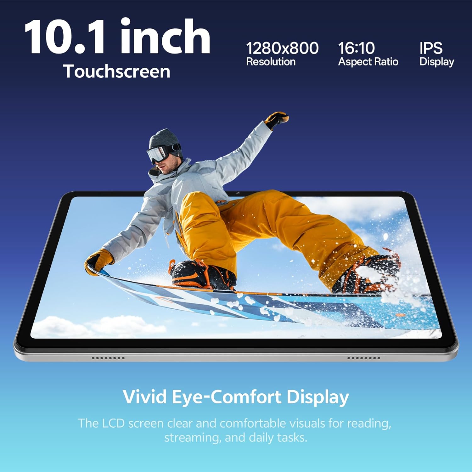 SVITOO Android Tablet 10 Inch, Android 16 Tablet for Kids Adults, 20GB RAM 32GB Storage 1TB Expandable, Dual Cameras 8MP 2MP, 6000mAh Dual Speakers WiFi 6 Gray