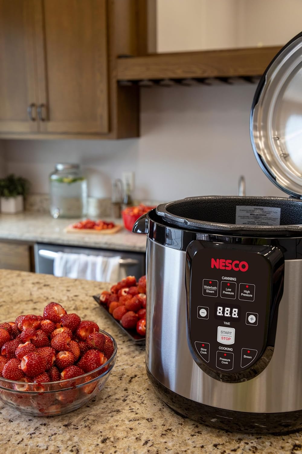 NESCO NPC‑9 Smart Electric Pressure Canner and Cooker for Home Food Preservation, 9.5‑Quart Stainless Steel with Digital Controls