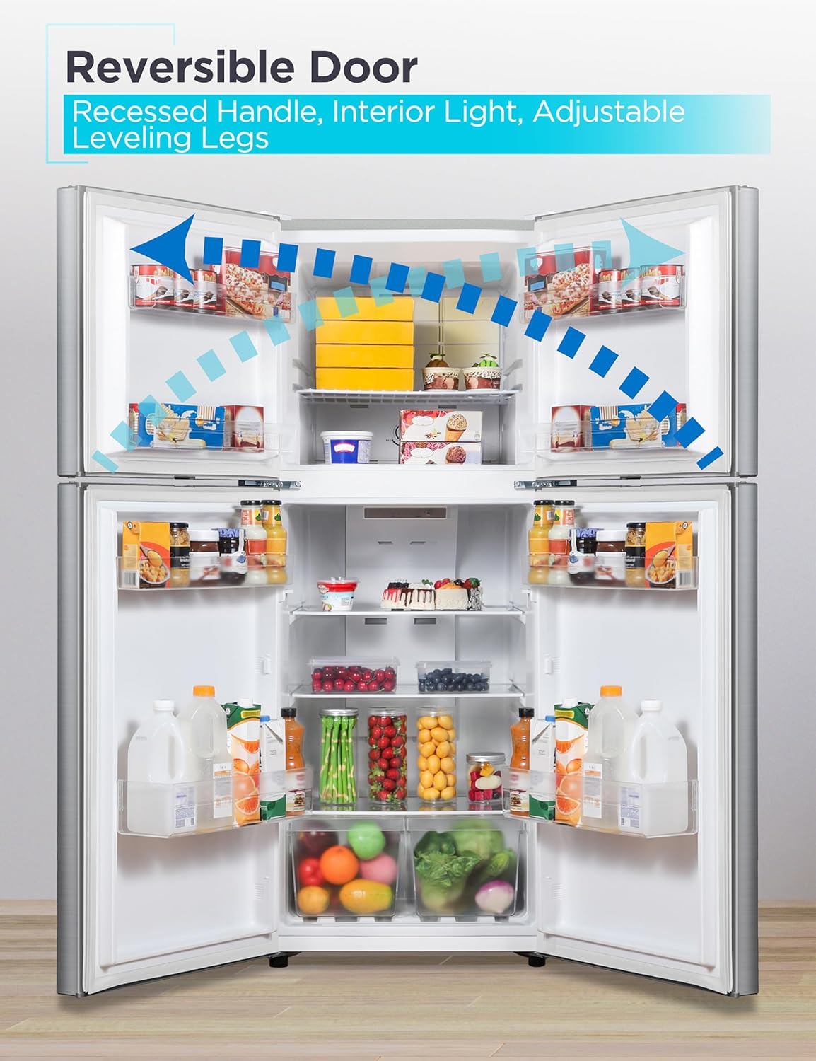 BLACK+DECKER 10 Cu. Ft. Top Mount Refrigerator with Freezer, 2 Door Refrigerator with Top Freezer and Adjustable Temperature Control,ENERGY STAR, BR1000HS, Stainless Steel Look