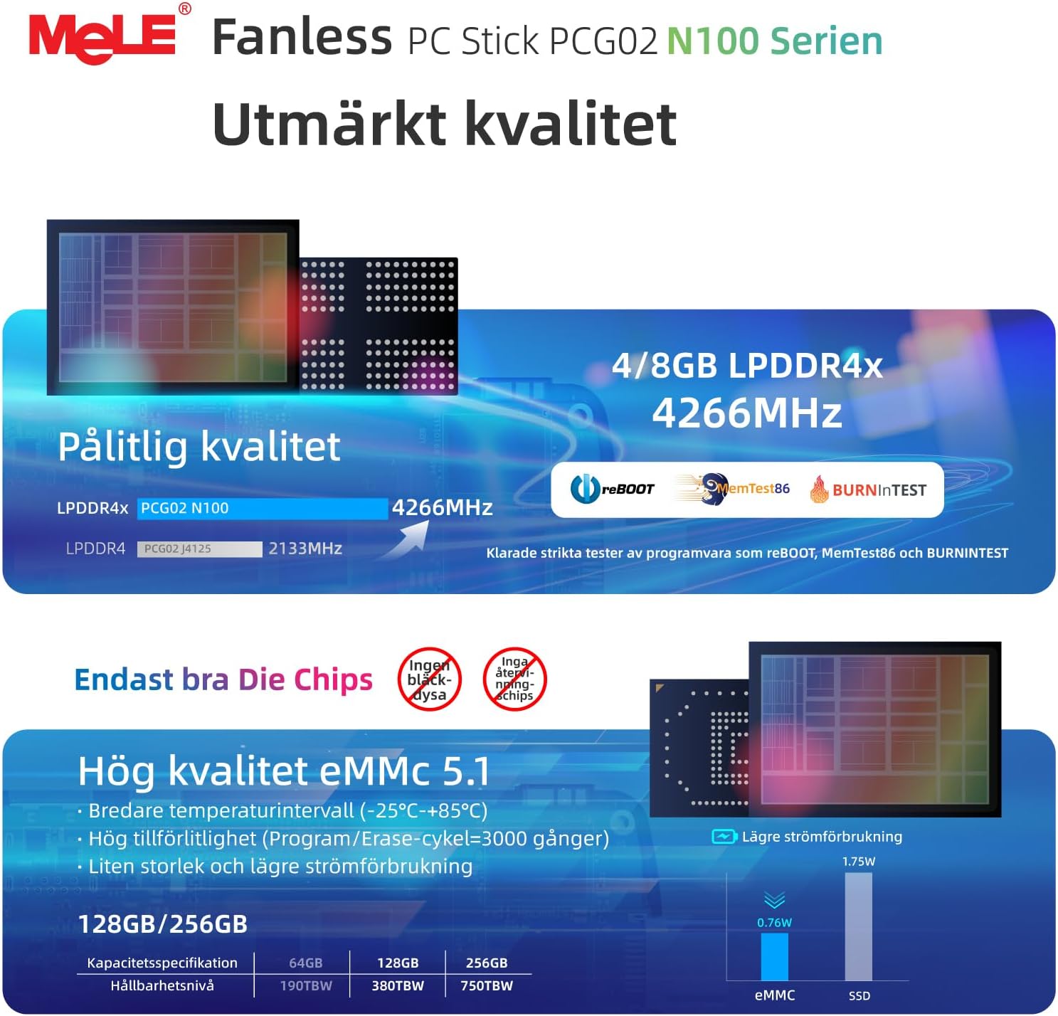 MeLE Fanless Mini PC Stick PCG02, N100 Compute Stick with Windows 11 Pro, 8GB 128GB Micro Desktop Computer, Full Functional USB-C, Gigabit Ethernet BT5.1 on Business Office Industrial IoT Home