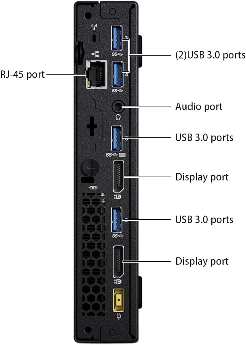 Lenovo ThinkCentre M900 Tiny Desktop PC, Intel Core i5-6500, 8GB RAM, 250GB SSD, Keyboard and Mouse, USB WiFi, USB Bluetooth, Windows 11 Home (Renewed)