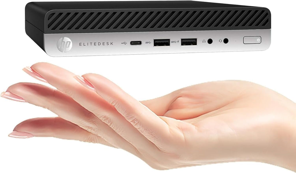 HP EliteDesk 800 G5 Mini PC Desktop Computer, 9th Gen Intel Core i5-9500T, 8GB DDR4 RAM, 256GB SSD, Keyboard & Mouse, 4K Support, WiFi, Windows 11 Pro (Renewed)