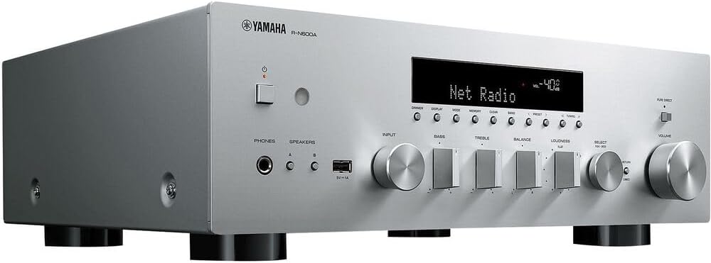 Yamaha R-N600A 2.1-Channel Network A/V Receiver with Streaming, Phono and Built-in DAC (Silver) Bundle with Cleaning kit