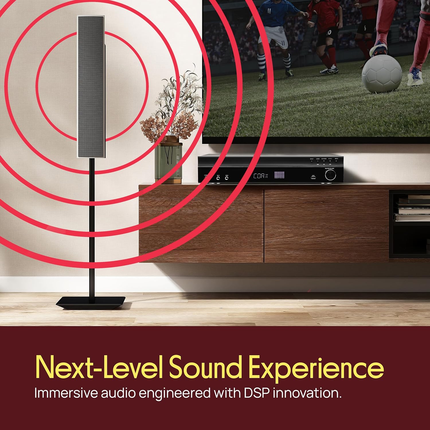 Pyle 5.2 Channel Bluetooth Home Theater Amplifier, 240 watts Peak Power, Microphone Input with Echo for Karaoke, ARC Hi-Def Input, USB-A Input with MP3 Player, FM Radio - PT875BT