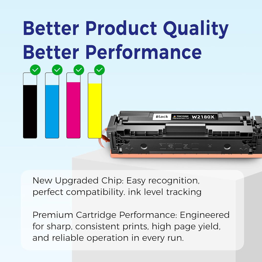 TOKYOINK 218X Toner Cartridges 4 Pack Compatible for HP 218X Toner Cartridges 4 Pack 218A Toner for HP Color LaserJet pro MFP 3301fdw Toner 3201dw 3301cdw 3301sdw Printer Ink High Yield W2180A W2180X