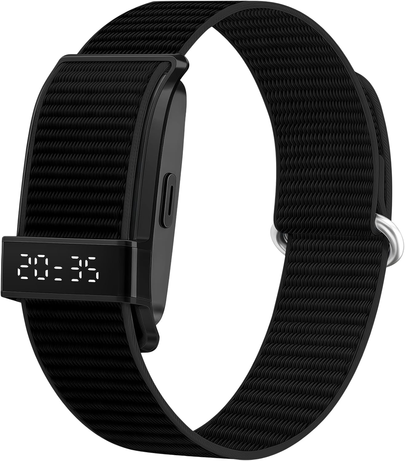 Fitness Trackers Smart Wristband with Hidden Screen(Wrist-Raise Screen Activation) Activity & Sleep Tracker with Heart Rate/HRV/Blood Oxygen, Vibration Alerts, Free APP (Black, Adult Size)