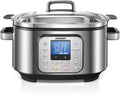 HOUSNAT Slow Cooker, 10 in 1 Programmable Slow Cooker 6QT 304 Stainless Steel Inner Pot, Multi-Cooker with Rice, Yogurt, Sauté, Steam, Delay Start & Adjustable Temp – for Large Families & Entertaining