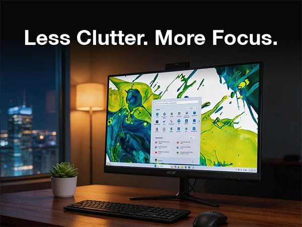 Acer Aspire C27 All-in-One Desktop, 27" IPS FHD Display (Ryzen 7 5825U (5000 Series), 8GB DDR5, 512GB PCIe SSD, Wi-Fi 6E, Webcam, Wireless Keyboard and Mouse, BT 5.3, Win 11 Home) with USB Hub