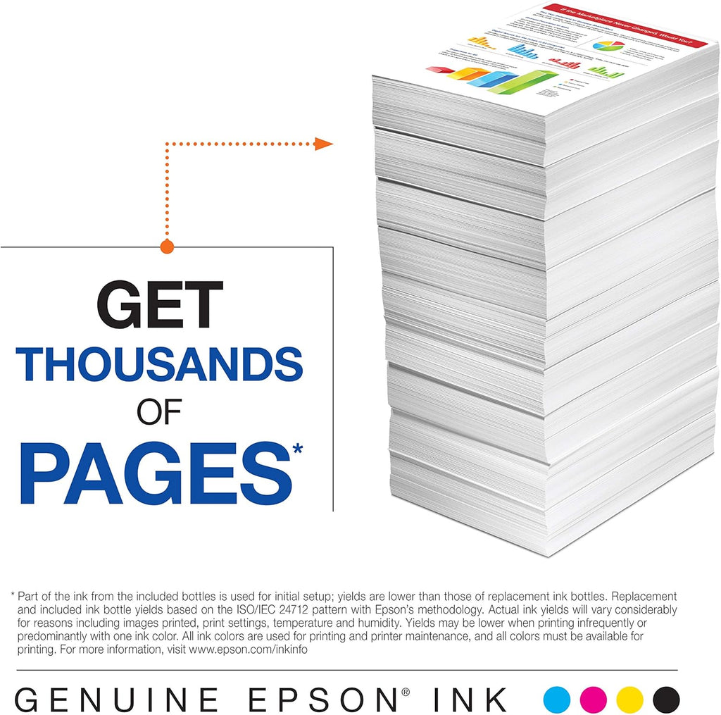 Epson EcoTank ET-15000 Wireless Color All-in-One Supertank Printer & 522 EcoTank Ink Ultra-high Capacity Bottle Cyan (T522220-S)