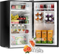 3.2 Cu Ft Mini Fridge with Freezer - Energy Efficient, Large Capacity Single Door Upright Freezer for Bedroom, Office & Dorm | Small Fridge, Reversible Door, ETL Certified(Black)