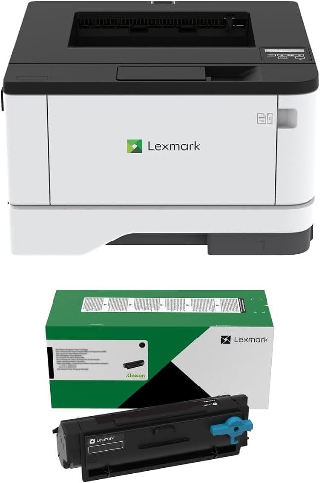 Lexmark MS431DN Laser Printer - Monochrome - 42 ppm Mono - 2400 dpi - Automatic Duplex Print - 100 Sheets Input - Gigabit Ethernet (29S0050) Bundle with Lexmark 55B1000 Black 3K Yield Toner Cartridge