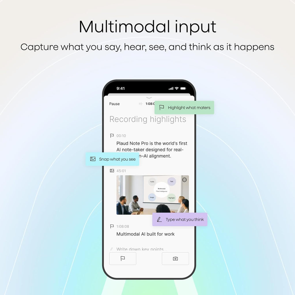 Plaud NotePin Voice Recorder, AI Voice Recorder, AI Note Taker, AI Transcribe & Summarize, Support 112 Languages, for Meetings, Lectures, Professionals, Teams, Cosmic Gray, Non-S Version