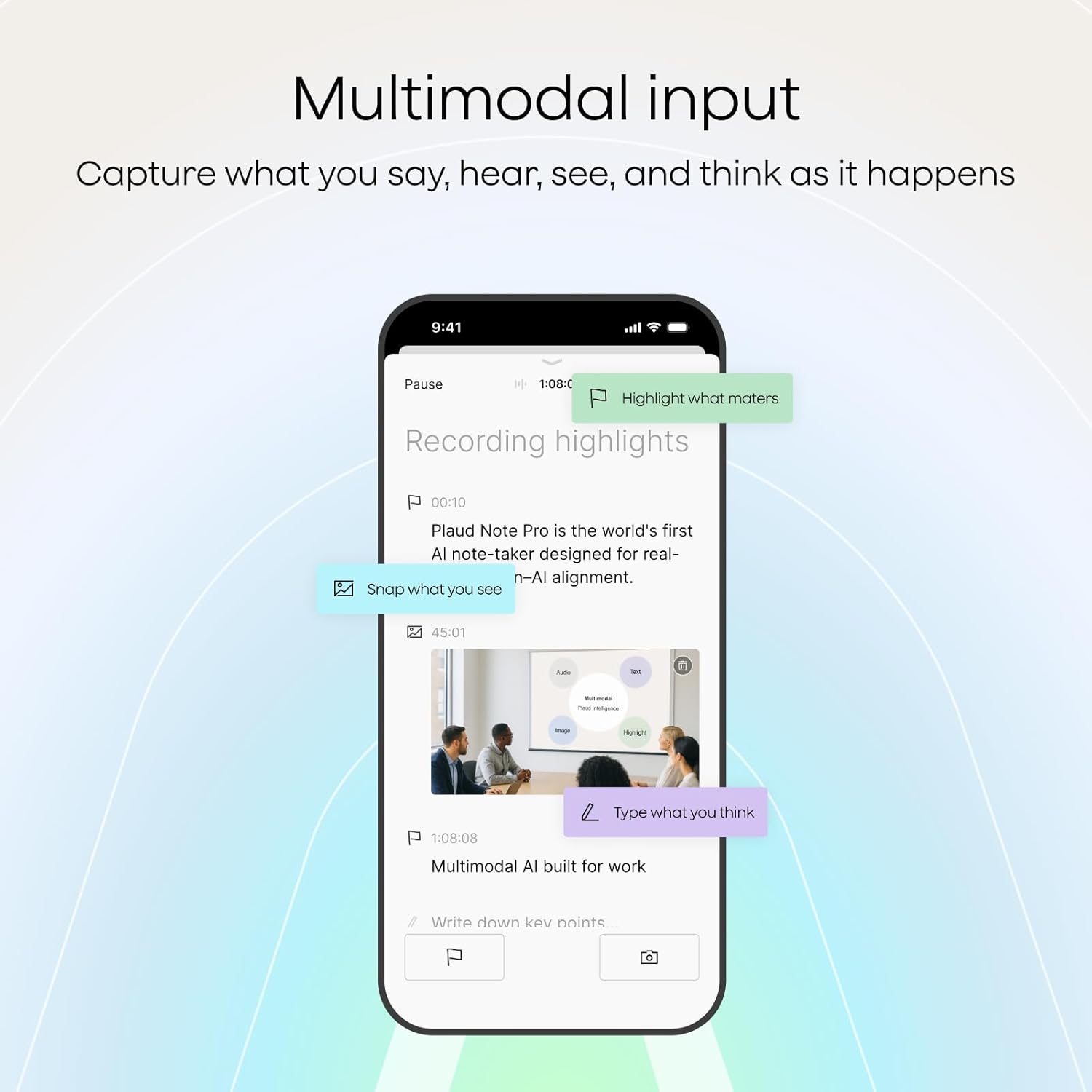 Plaud NotePin Voice Recorder, AI Voice Recorder, AI Note Taker, AI Transcribe & Summarize, Support 112 Languages, for Meetings, Lectures, Professionals, Teams, Cosmic Gray, Non-S Version