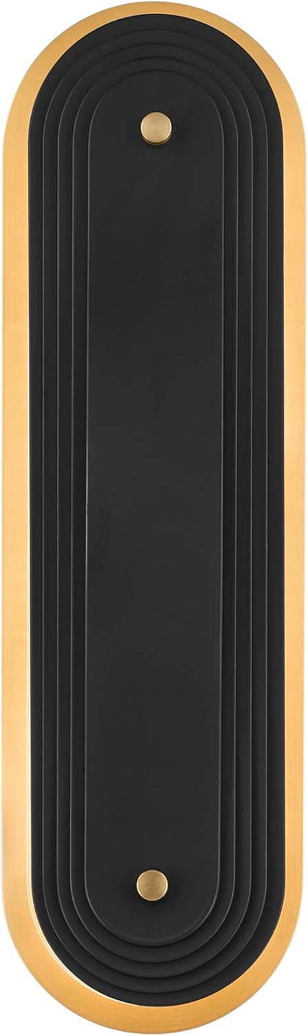 Kichler Tauri 17.5 Inch Modern Medium LED Sconce Wall Light, in Lacquered Brass, Wall Mount Vertically or Horizontally, (17.5" H x 5.25" W), 52810LBRLED