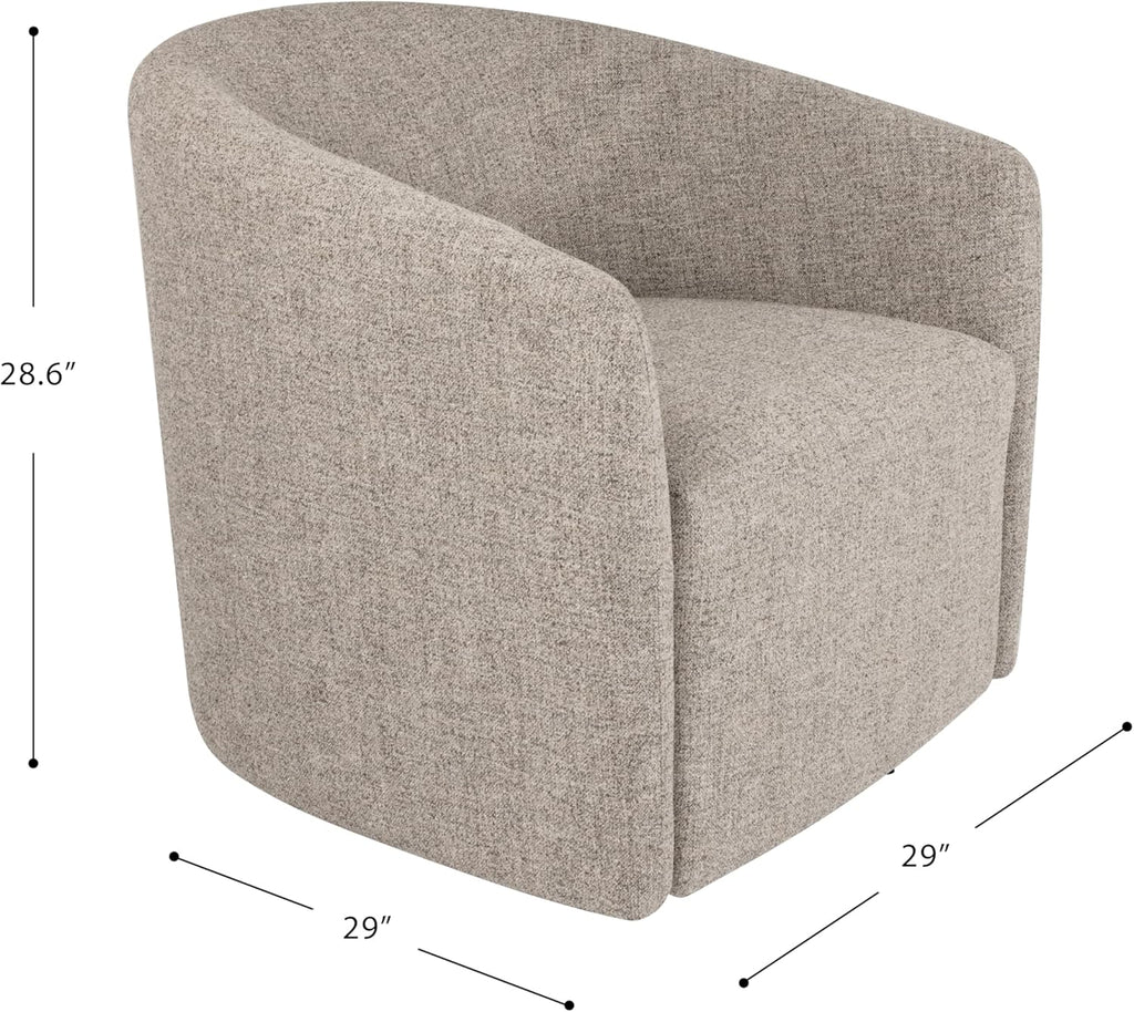 HomePop Upholstered Swivel Accent Chair, Modern Barrel Chair with 360° Swivel Base, Midtone Gray Fabric for Living Room, Bedroom, or Office