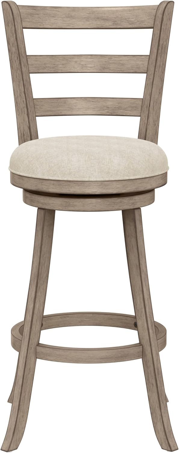 Hillsdale Laymon Modern Wood Bar Height Swivel Stool, Gray Brown