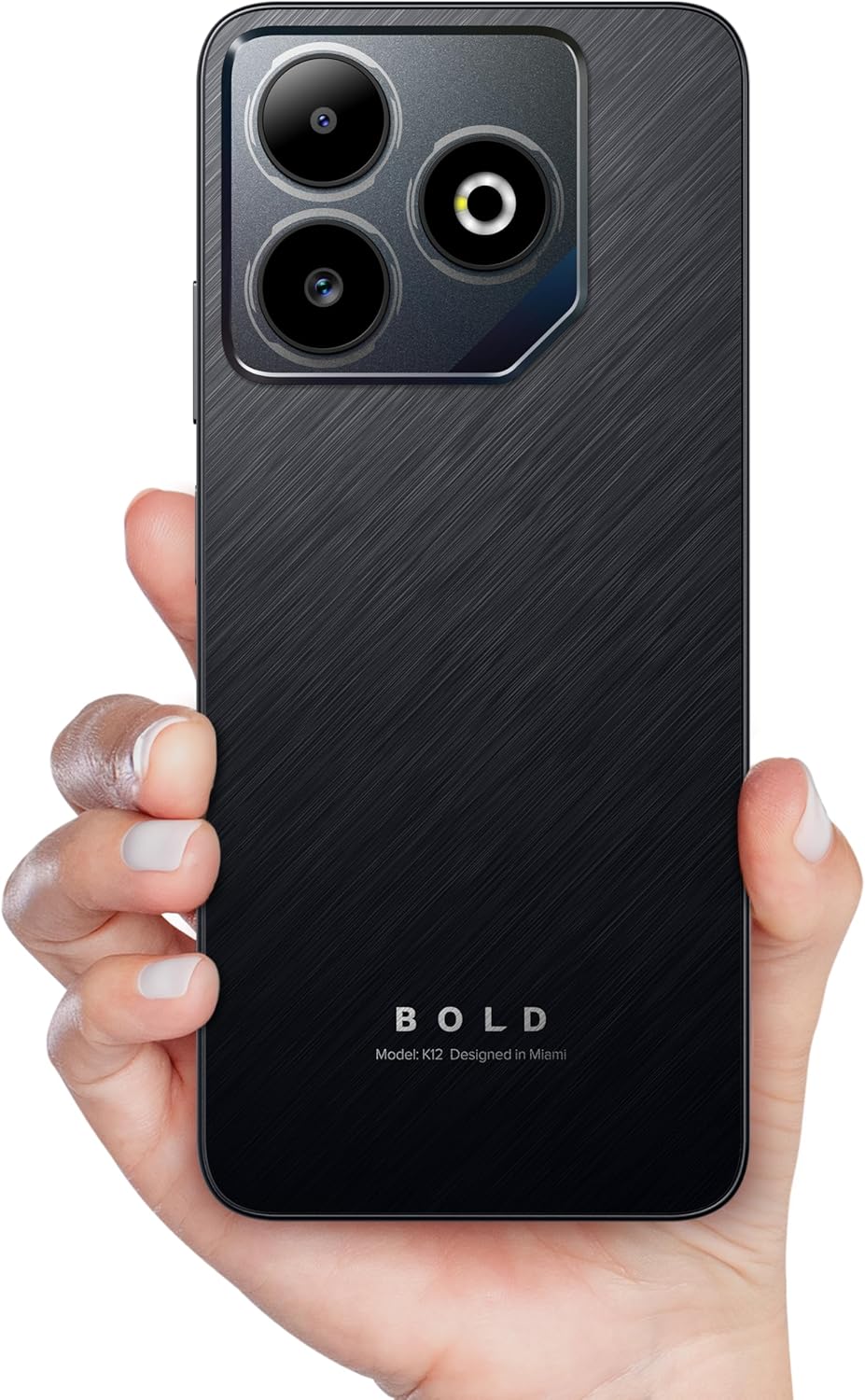 Bold K12 | 2025 | Unlocked | 6.8” HD+ 120Hz Infinity Display | 50MP Main + 8MP Selfie Cameras | 128GB Internal Storage | US Version | US Warranty | Black Blue