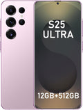 I25 Ultra Unlocked Smartphone, 12GB RAM 512GB ROM, HD Display, 48MP+108MP Camera, Android 15, 6800mAh Battery, 5G Dual SIM, Octa-Core Snapdragon 8 Gen3 (Pink)