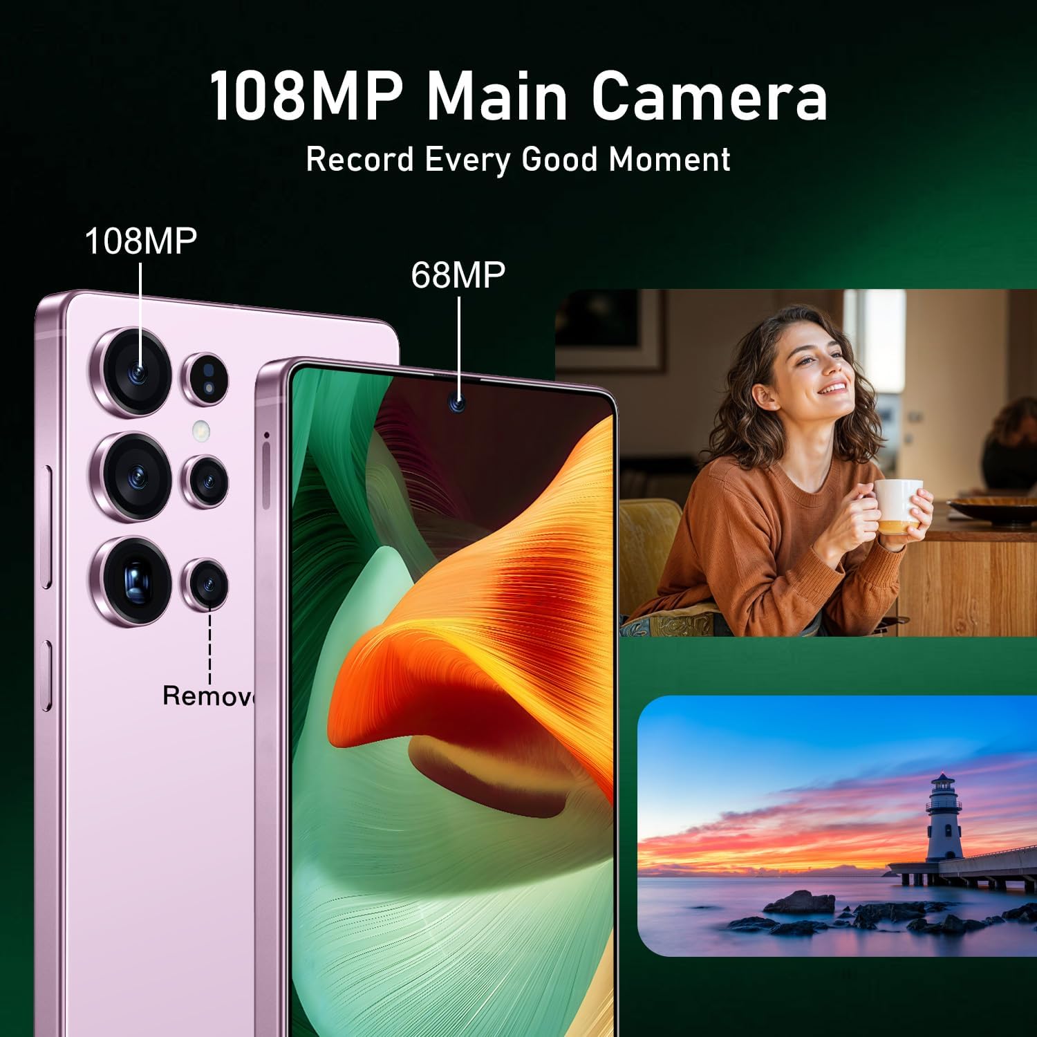 I25 Ultra: 6.99" FHD+ Android 14 Smartphone | 12GB+512GB | 108MP+68MP Camera | 7000mAh Battery | Built-in Stylus Pen | Blazing Fast Performance (Pink)