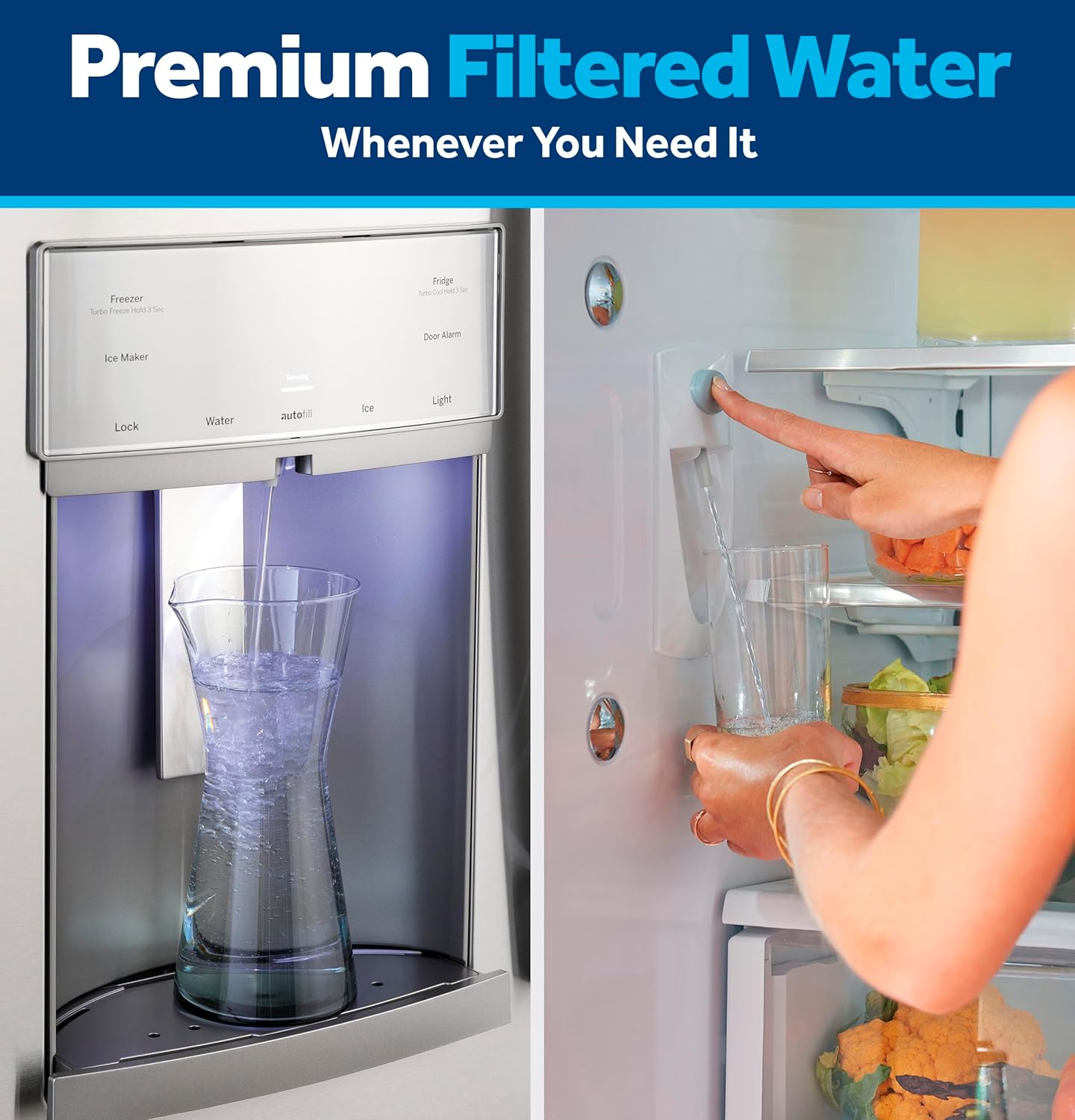 GE RPWFE Refrigerator Water Filter, Genuine Replacement Filter, Certified to Reduce Lead, Sulfur, and 50+ Other Impurities, Replace Every 6 Months for Best Results, Pack of 2