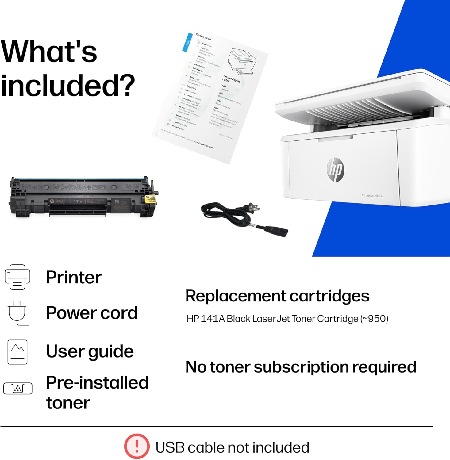 HP Laserjet MFP M140w Wireless Black & White Printer, Print, scan, Copy, Fast speeds, Easy Setup, Mobile Printing, Best-for-Small Teams