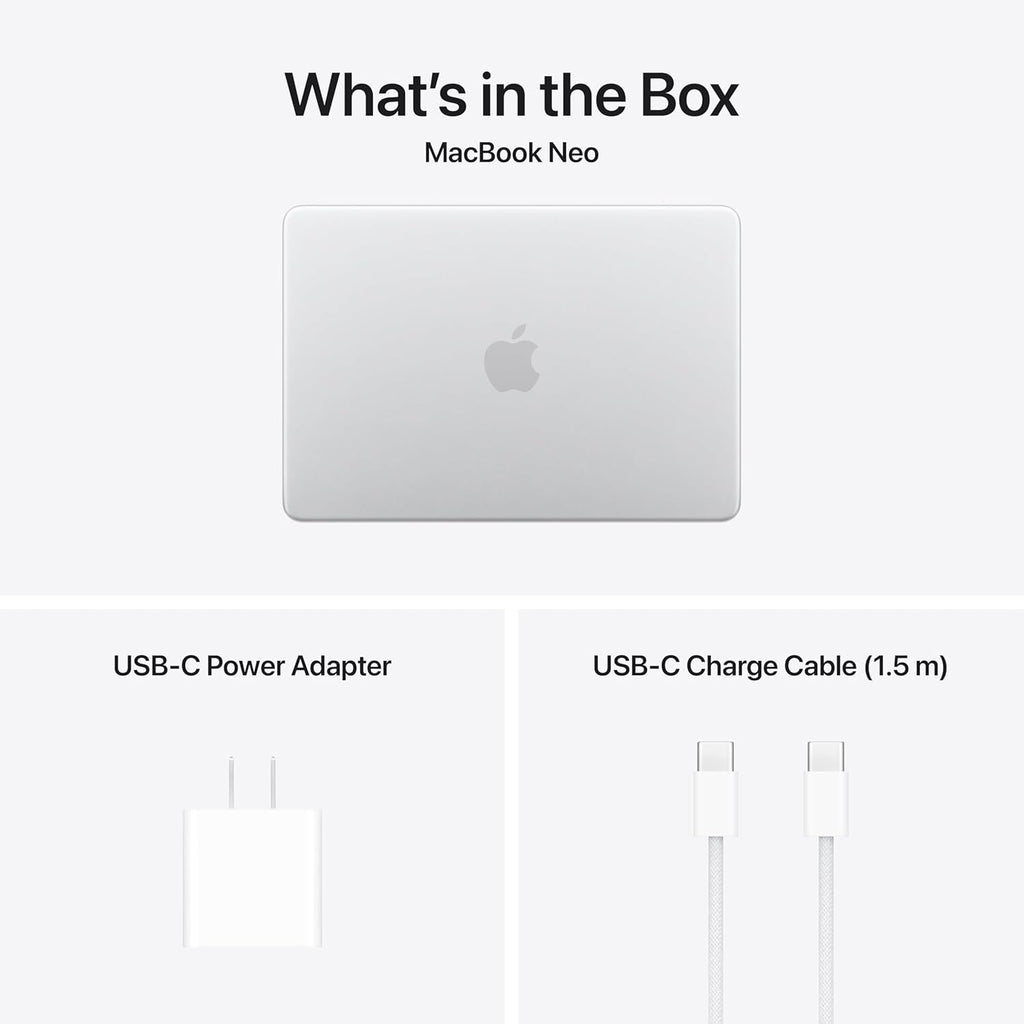 Apple 2026 MacBook Neo 13-inch Laptop with A18 Pro chip: Built for AI and Apple Intelligence, Liquid Retina Display, 8GB Unified Memory, 256GB SSD Storage, 1080p FaceTime HD Camera; Silver