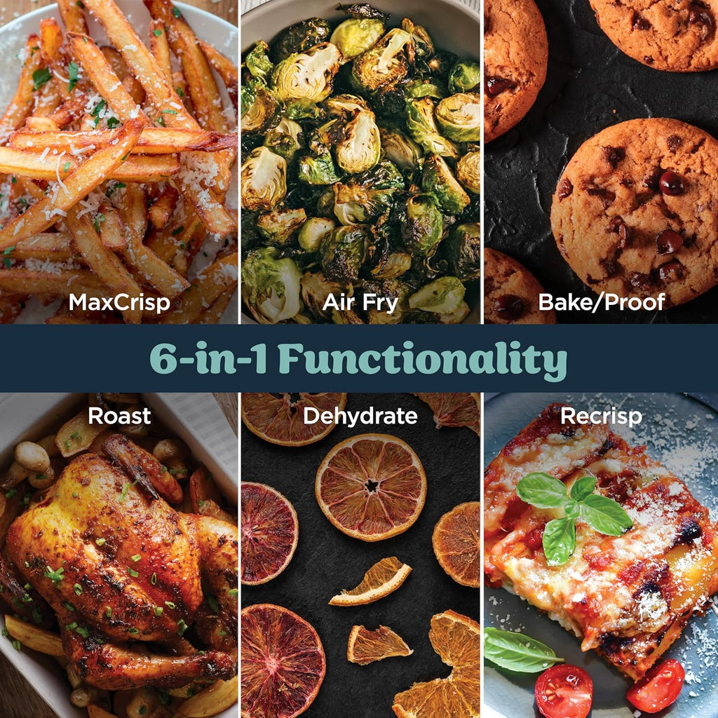 Ninja Crispi Pro 6-in-1 Glass Air Fryer | With Nontoxic, 6qt & 2.5qt Containers & Lids | Microwave, Freezer, Dishwasher Safe | 450°F Max Temp | 1800 Watt | Cyberspace | AS101CY