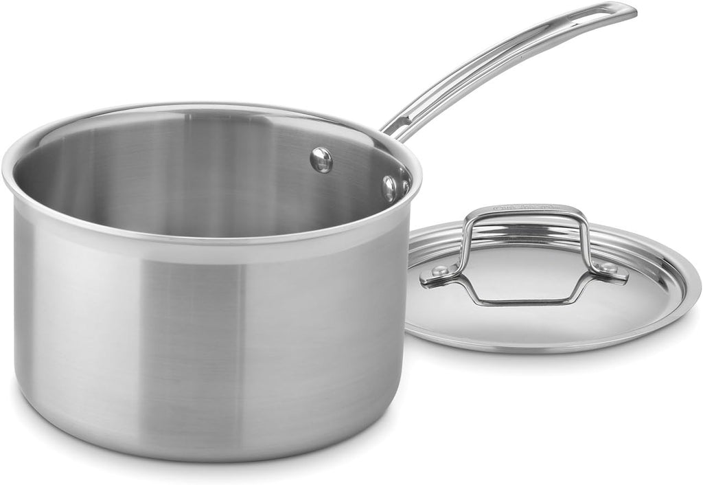 Cuisinart MultiClad Pro Stainless Steel 2-Quart Saucepan with Cover & MCP194-20N MultiClad Pro Stainless Steel 4-Quart Saucepan with Cover