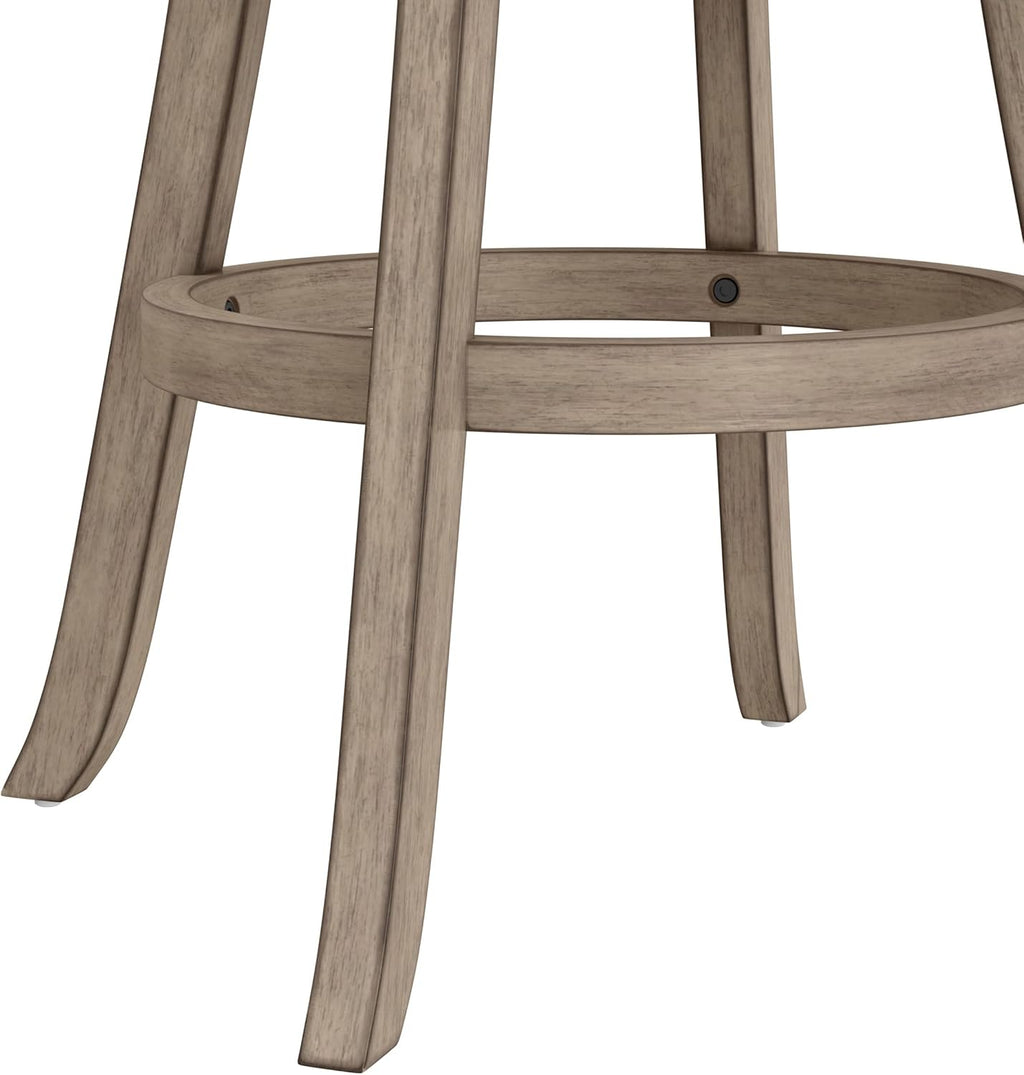 Hillsdale Laymon Modern Wood Bar Height Swivel Stool, Gray Brown