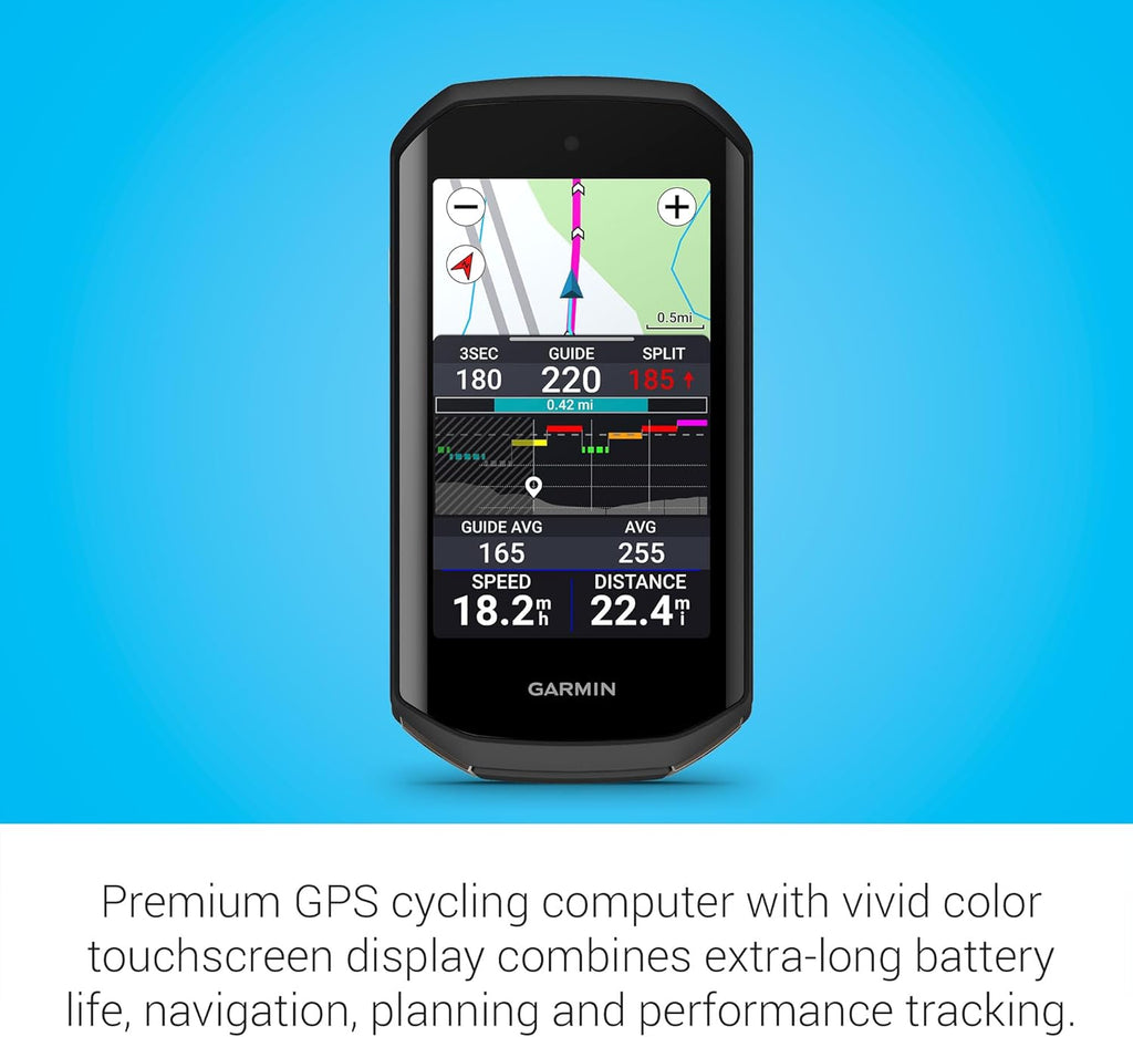 Garmin Edge® 1050, Premium Cycling Computer, Vivid Color Touchscreen Display, Built-in Speaker, Advanced Training and Group Ride Features, Road Hazard Alerts