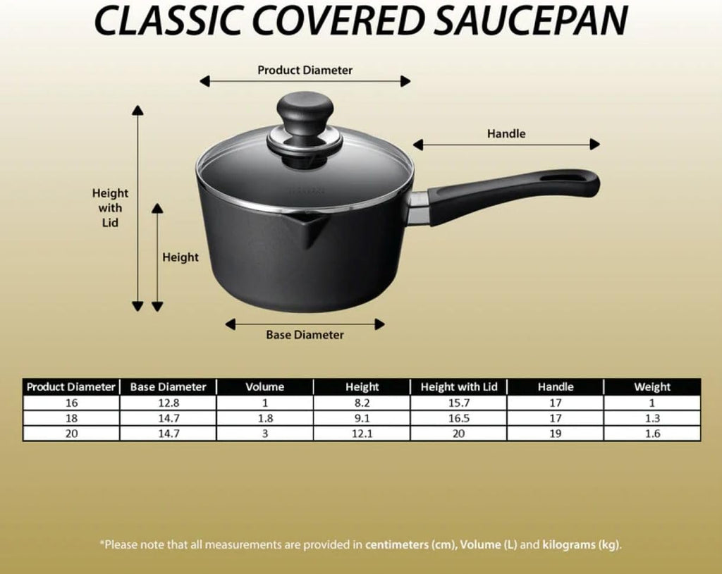 SCANPAN USA Inc Scanpan Classic 3-Quart Covered Saucepan, Black/Clear