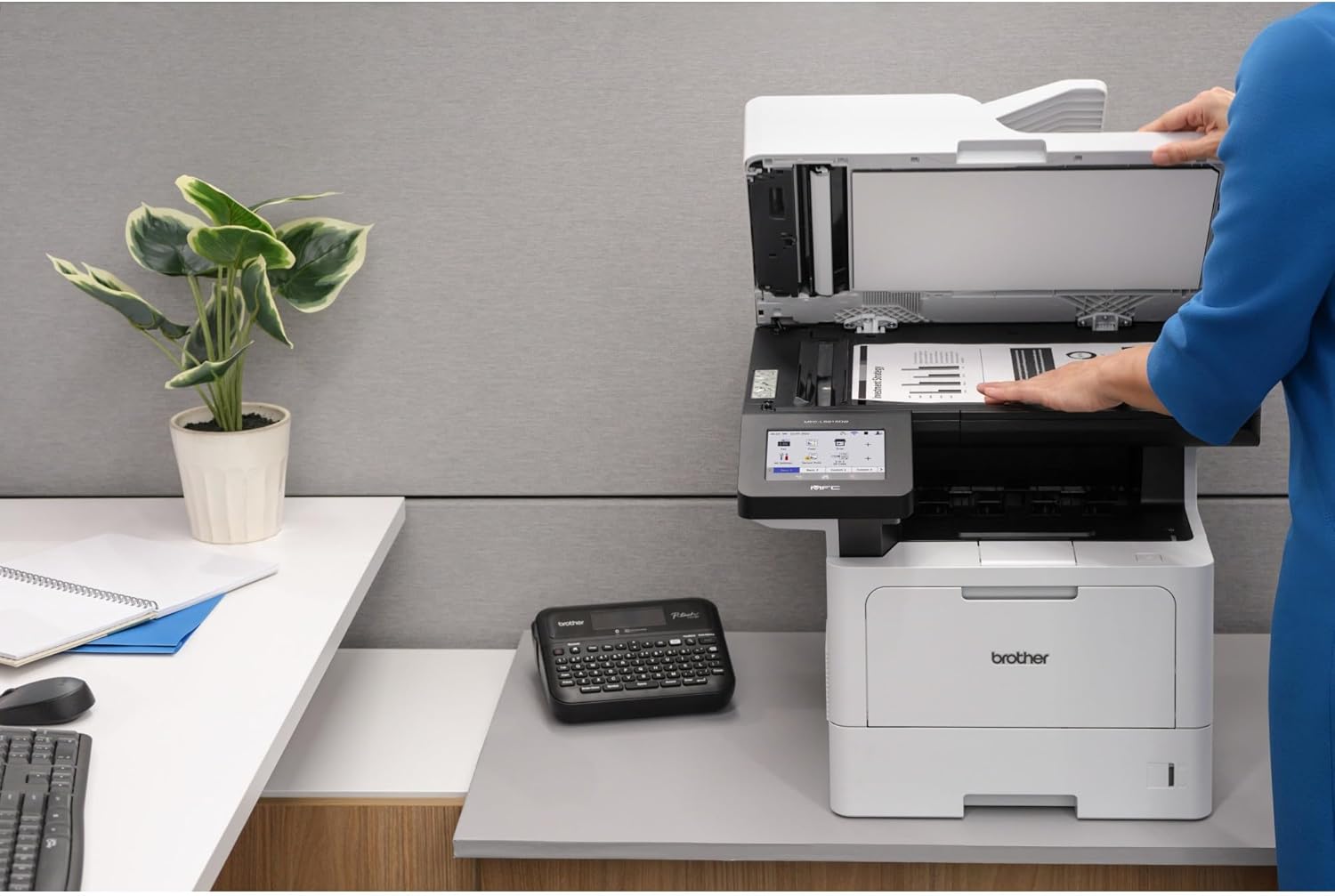 Brother Professional Laser Printer All-in-One with Scanner and Copier, High-Speed 50 ppm Monochrome Printing, Wireless Network Ready, Dual-Band WiFi, Auto 2-Sided Print (MFC-L5915DW)