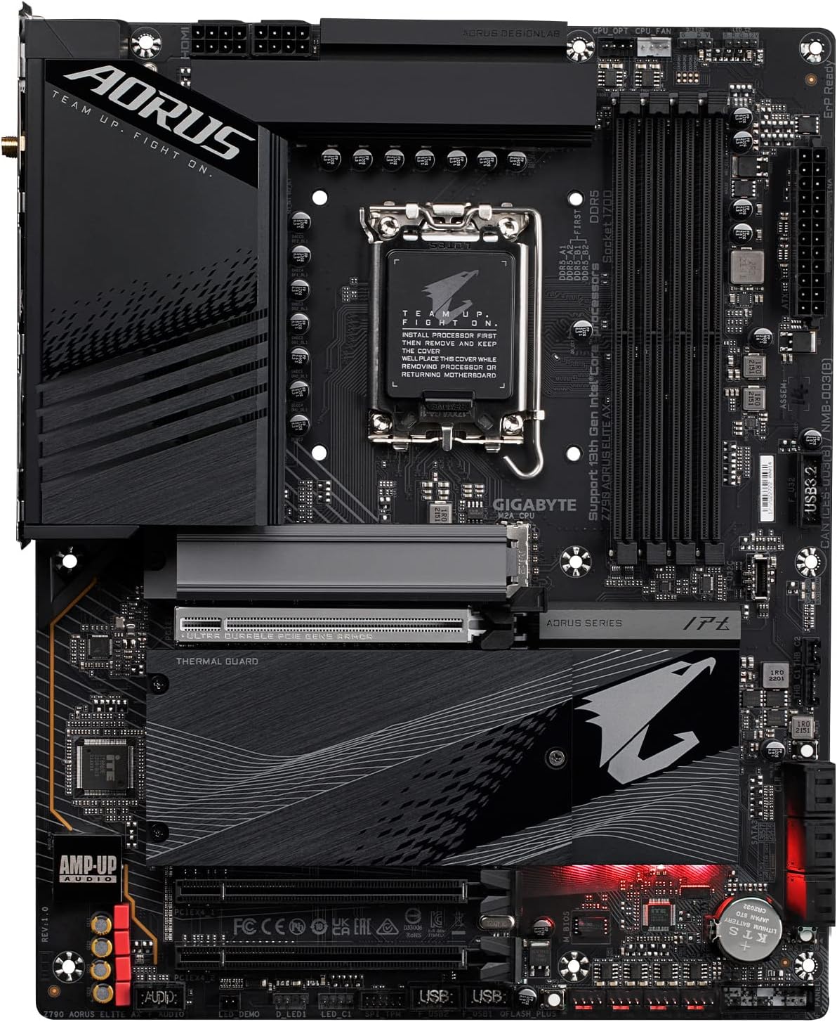 GIGABYTE Z790 AORUS Elite AX LGA 1700 ATX Motherboard, Support Intel Core 14th/13th/12th Gen, DDR5, 16+1+2 Power Phase, 4X M.2, PCIe 5.0, USB-C 3.2, WIFI6E, 2.5GbE, Q-Flash, EZ-Latch, RGB Fusion