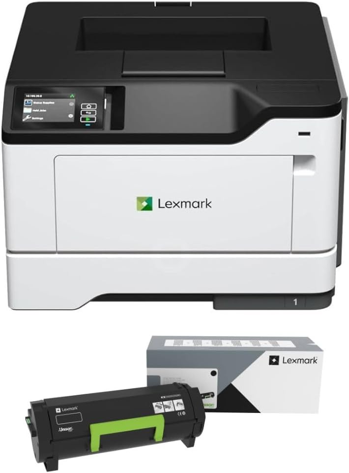 Lexmark MS531dw Monochrome Laser Printer, Duplex (2-Sided Printing), Energy Star, Up to 46 ppm, 2.8 inch, Color Touch Screen(38S0300) Bundle with 66S1000 Black 5K Yield Toner Cartridge