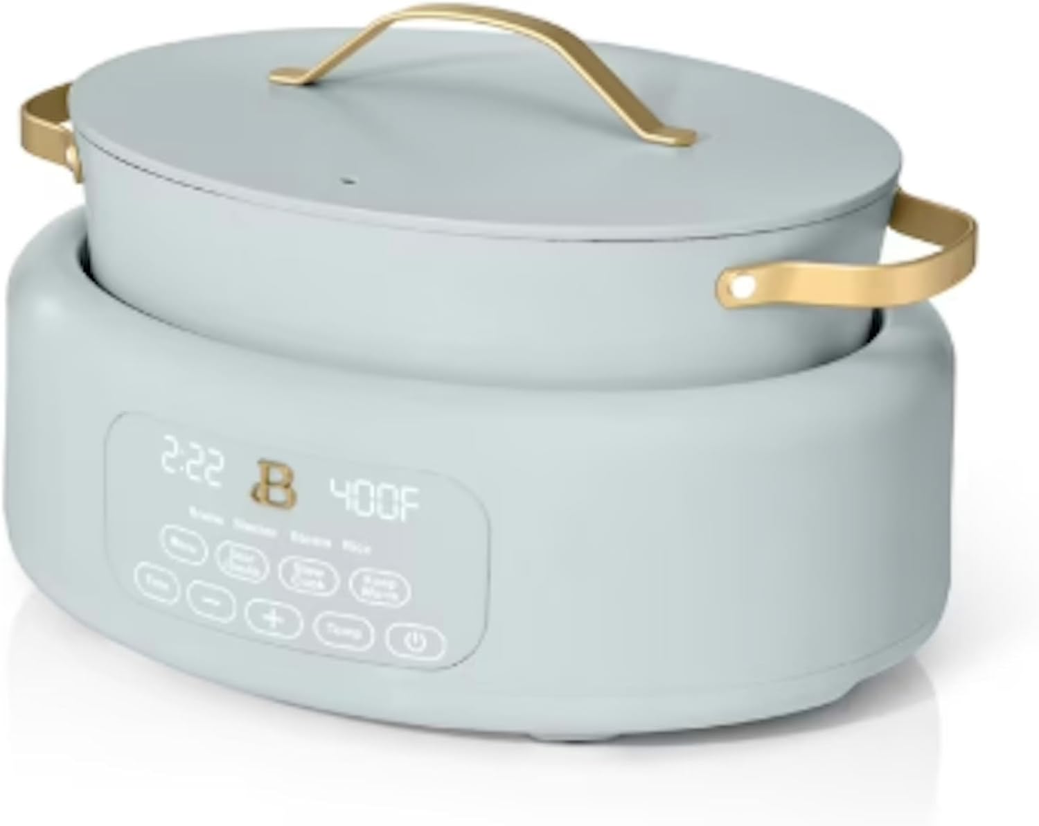 10-in-1 6Qt Electric Multi-Cooker – Slow Cooker, Rice Cooker, Steamer & More | Touch Control, Oven-Safe, Dishwasher-Safe (Hydrangea Blue)