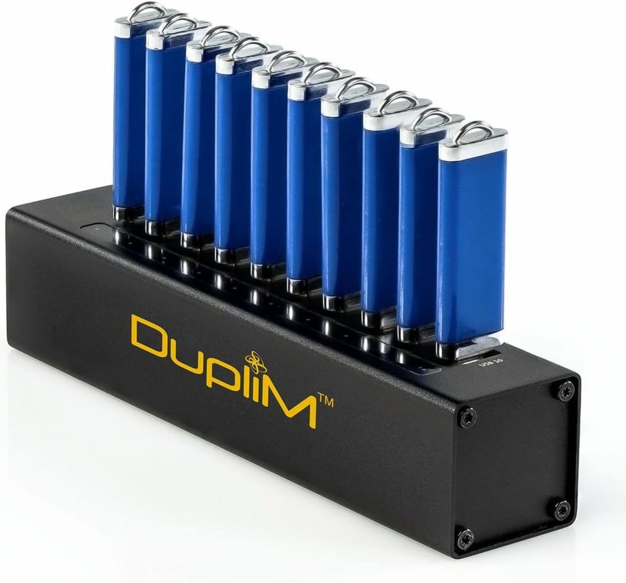 DupliM 1 to 10 Mini USB Flash Media Thumb Drive Duplicator Cloner Burner Computer Connected Compact Copier for MAC and PC