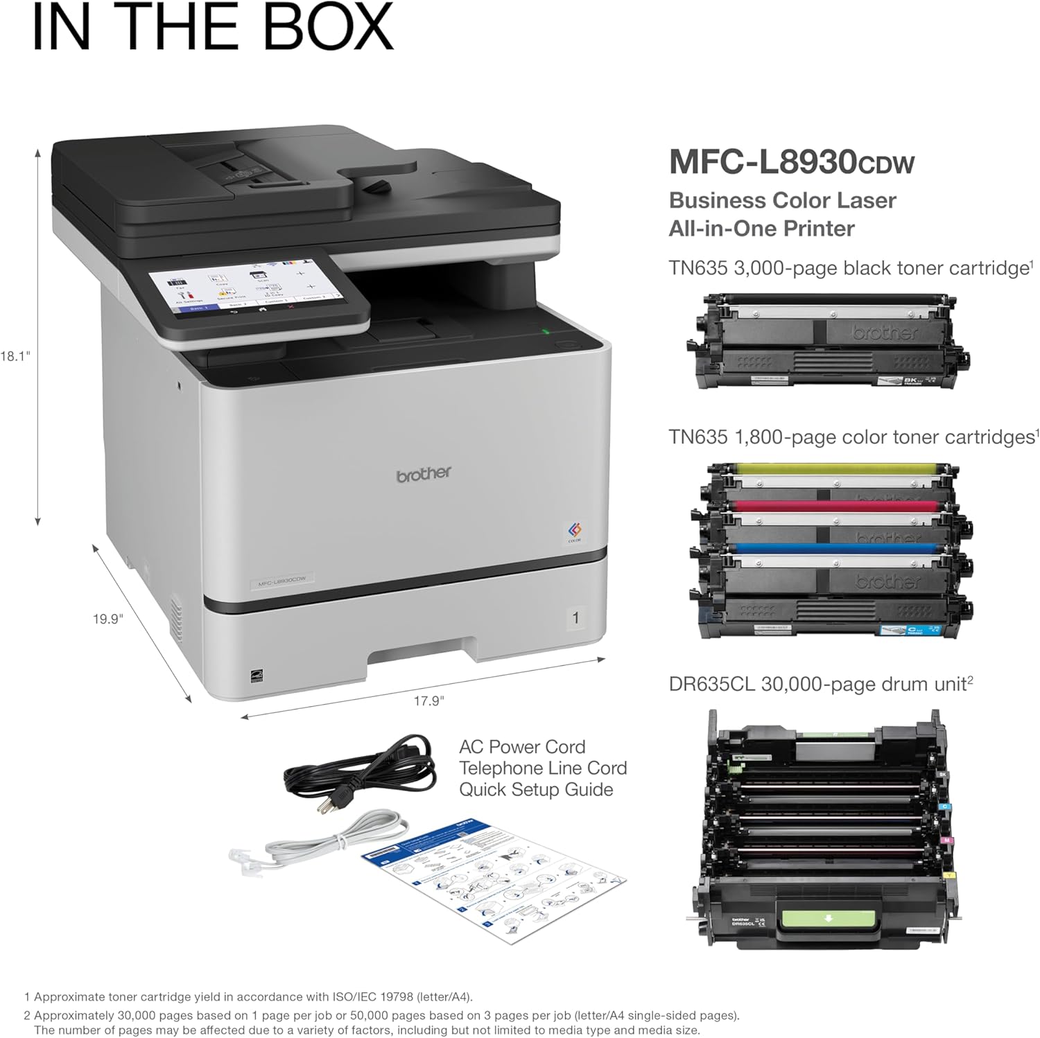 Brother MFC-L8930CDW Business Color Laser All-in-One Printer with Duplex Print, Scan, Copy, Low-Cost Printing, and Advanced Security Features