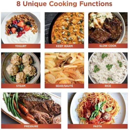 Niinjaa Hyper Heat 8 in 1 (model PC 200), 6.5 Qt Pressure Cooker, Steams, Slow Cooks, Rice, Pasta, Sear/Sauté, Steam, with SimpliServe Pot, 1200 W, Color Sage Leaf