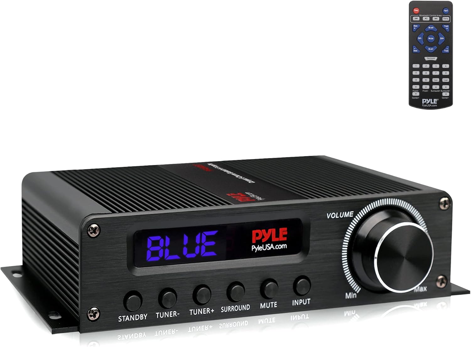 Pyle Wireless Bluetooth Home Audio Amplifier - 100W 5.1 Channel Home Theater Receiver, Surround Sound w/ HI Def In and Out, RCA In, Subwoofer Out, LED Control Center, 12V Adapter - PFA560BT