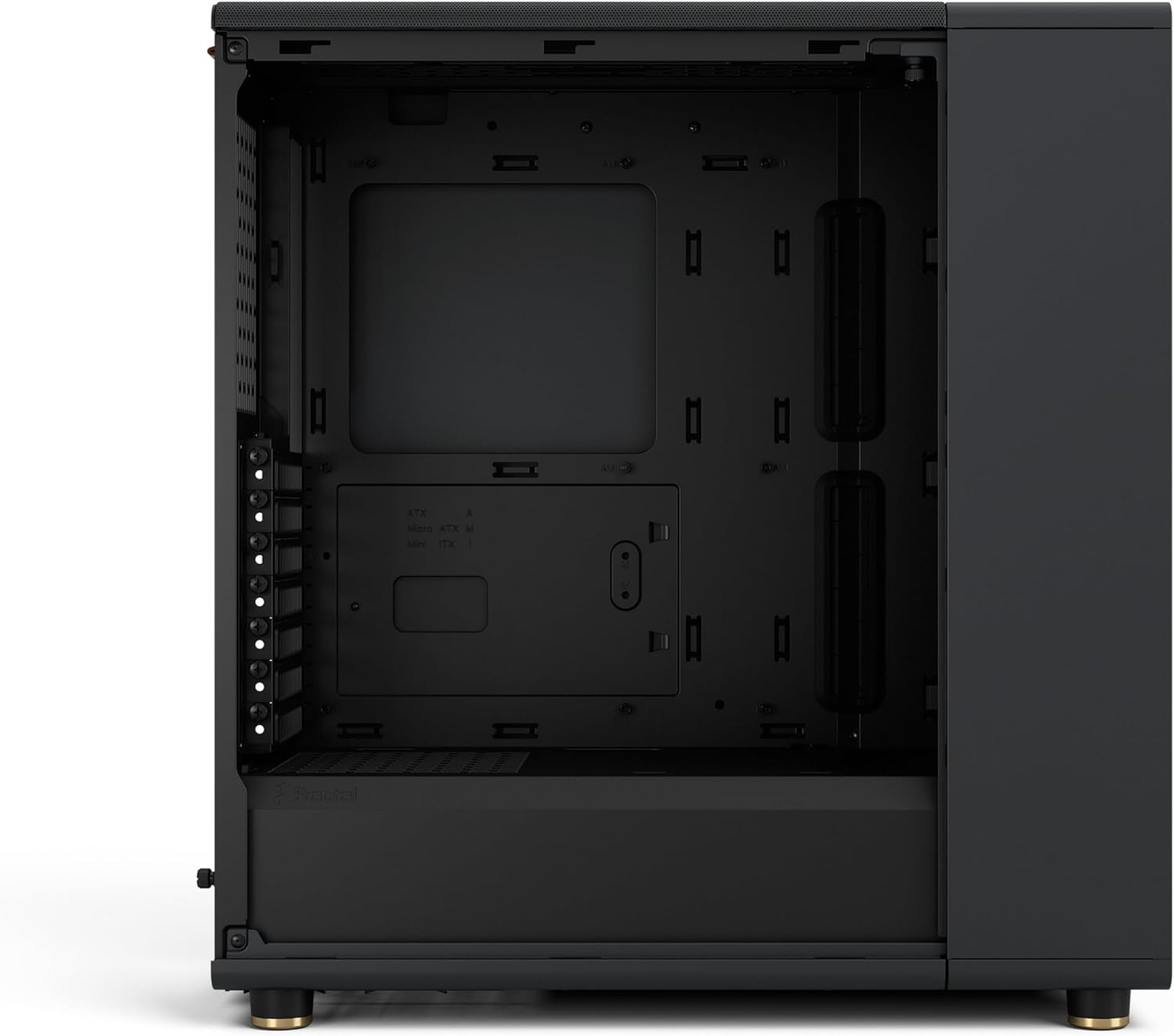 Fractal Design North - Genuine Walnut Wood Front - Mesh Side Panels - Two 140mm Aspect PWM Fans Included - Type C USB - ATX Airflow Mid Tower PC Gaming Case,Charcoal Black