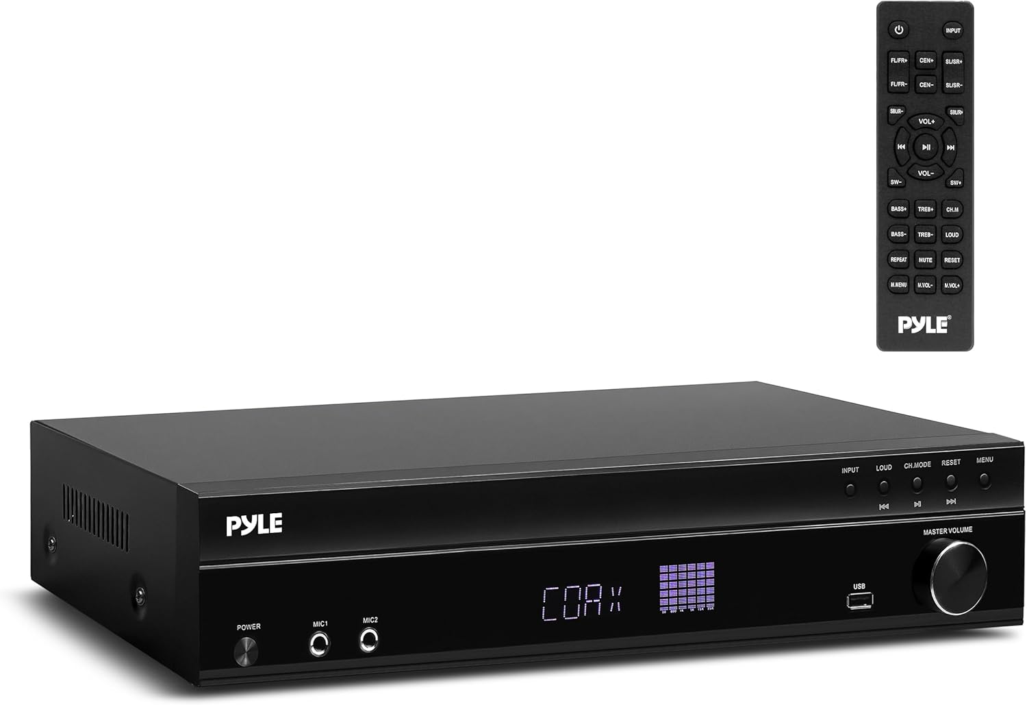 Pyle 5.2 Channel Bluetooth Home Theater Amplifier, 240 watts Peak Power, Microphone Input with Echo for Karaoke, ARC Hi-Def Input, USB-A Input with MP3 Player, FM Radio - PT875BT