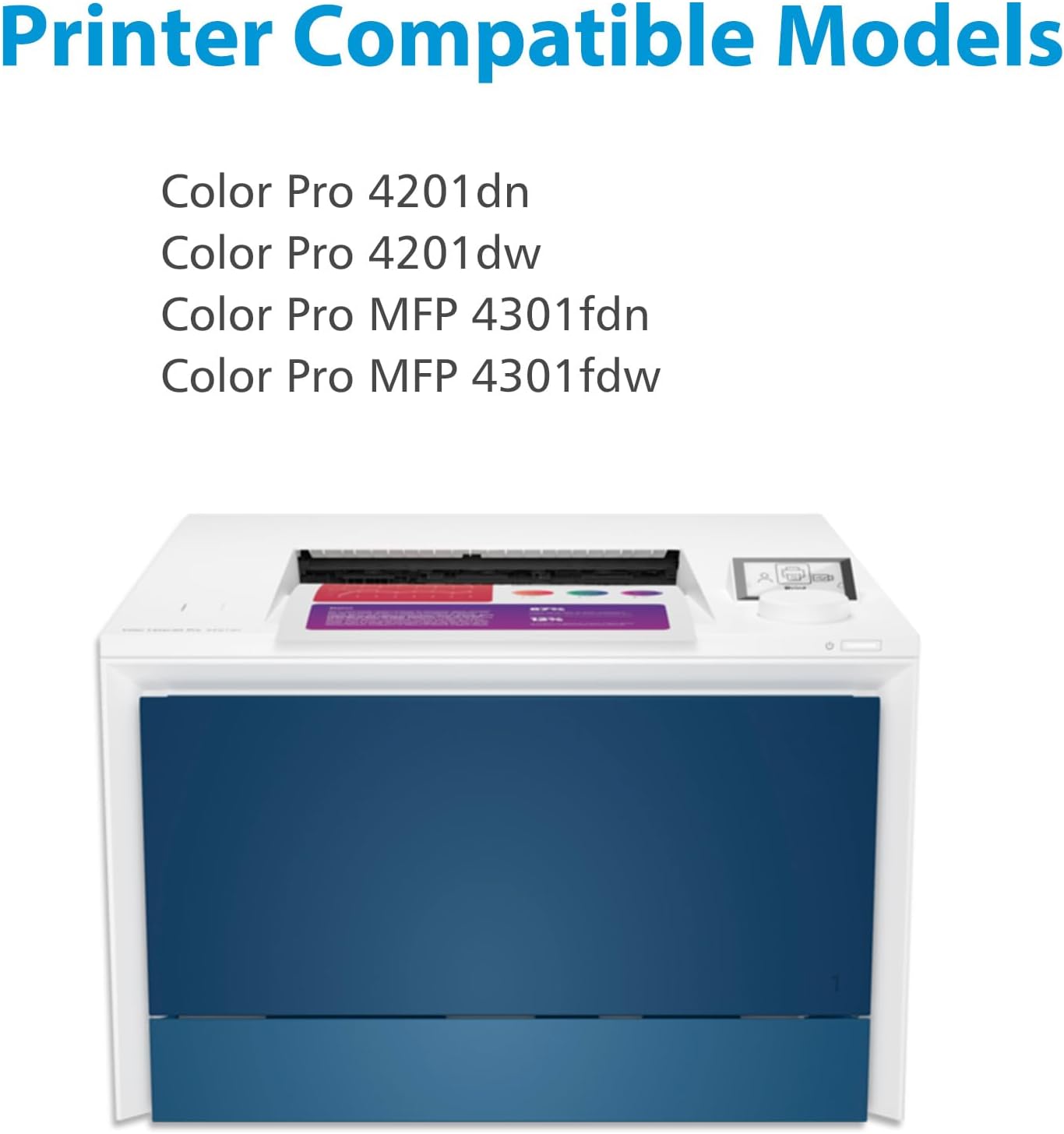 210A Toner Cartridges 4-Pack Set | Compatible for 210A W2100A 210X High Yield Toner W2100X for Color Pro 4201dn 4201dw Pro MFP 4301fdn 4301fdw Printer Ink | Black Cyan Yellow Magenta (with Chip)