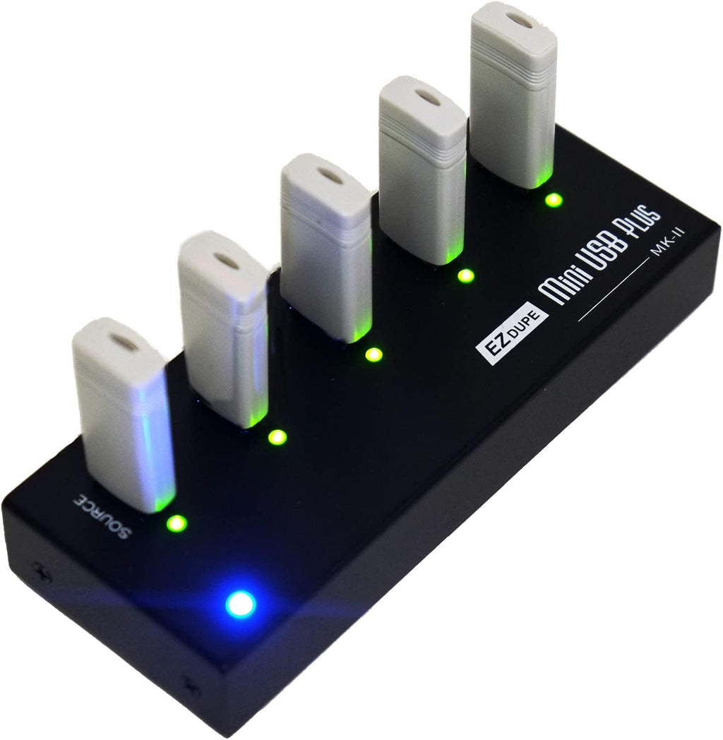 New Update Version EZ Dupe 1 to 4 Mini USB Plus MK II Duplicator - Standalone Portable USB Flash Media Thumb Drive Compact Copier (DM-FU0-5V04B-V2)