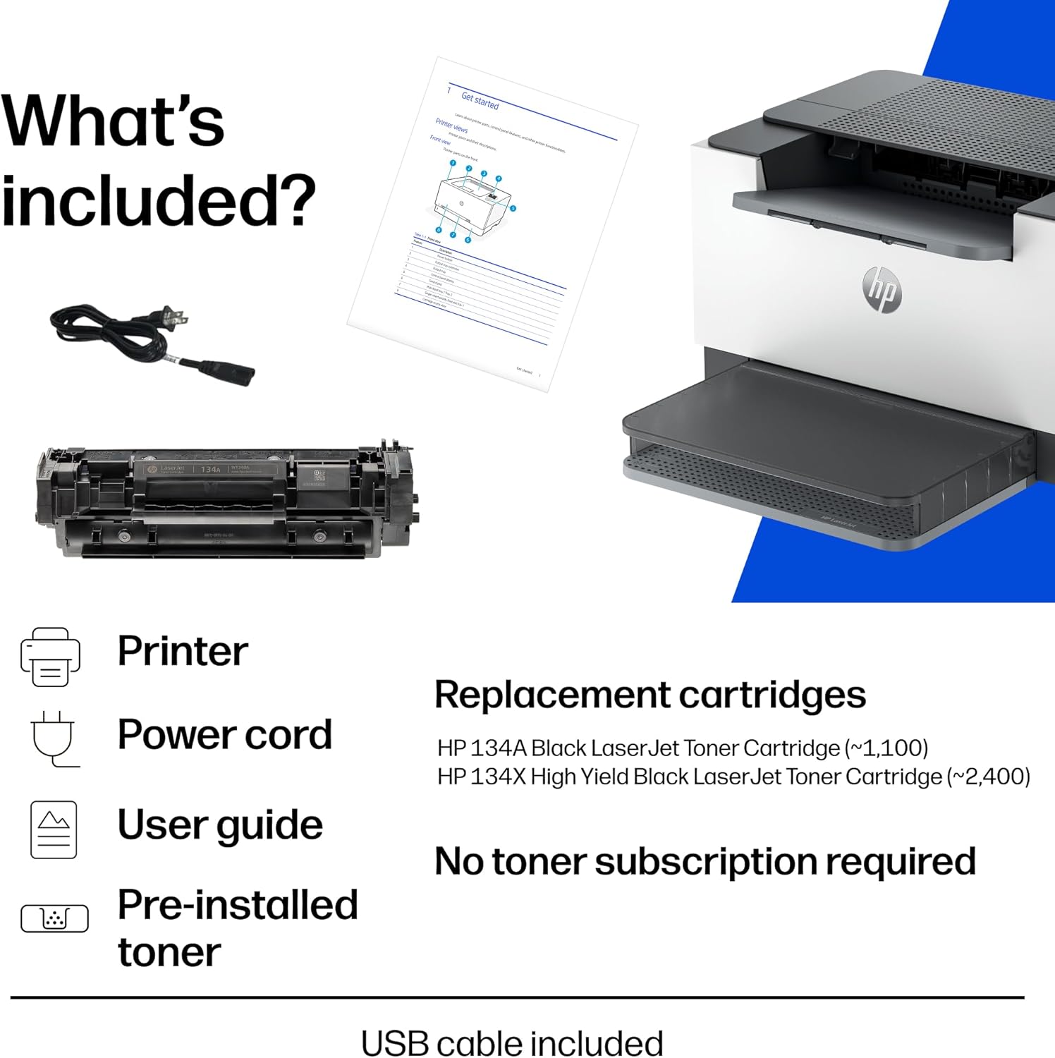 HP LaserJet M209d Laser Printer, Black and White, Automatic Duplex, USB Connection Only (Cable Included), Best for Home Office (8J9L0F)