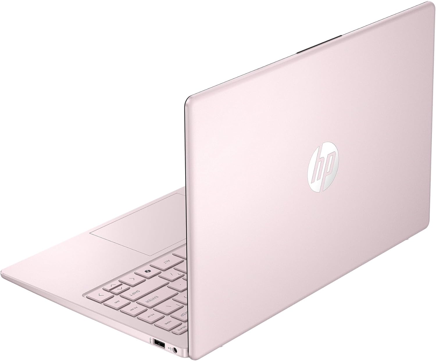 HP 14" Business Laptop Computer, Microsoft Office 365 Included, 128GB Storage, 4GB RAM, 4-Core Intel Processor, Windows 11, SageNova Docking Station, Tranquil Pink